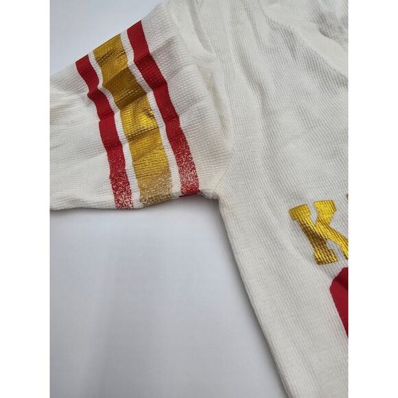 Victoria's Secret Pink 5th & Ocean Women's M KC Chiefs White Waffle Bling Shirt - Picture 5 of 13